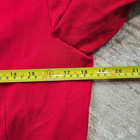 NWT Carmen Marc Valvo Crimson Red Modern Open Front Blazer Jacket 8 Career Bold - Picture 7 of 8